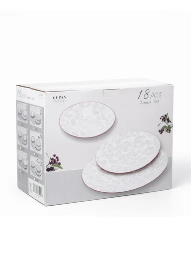 18 pieces Rounded Stoneware Dinnerware Set, Dishwasher &amp; Microwave Safe Durable Everyday Dining Set