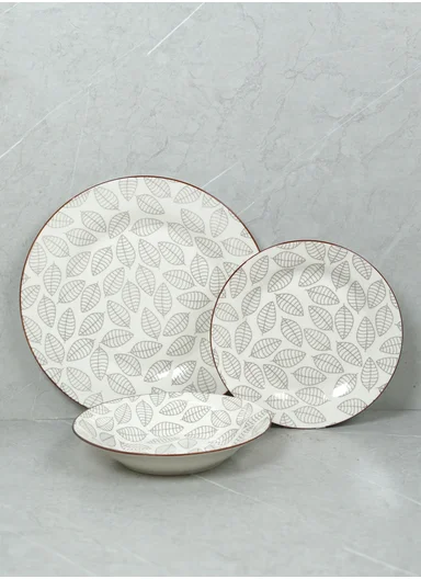 18 Pieces Rounded Stoneware Dinnerware Set, Dishwasher &amp; Microwave Safe Durable Everyday Dining Set YH18-124 