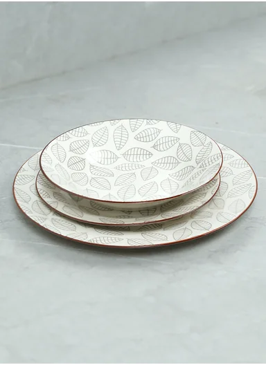 18 Pieces Rounded Stoneware Dinnerware Set, Dishwasher &amp; Microwave Safe Durable Everyday Dining Set YH18-124 