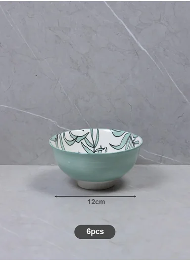 24 Pcs Reactive Glaze Dishes Set Chip Resistant &amp; Scratch Resistant Dinnerware Service for 6 Durable Everyday Dining Set - White &amp; Green