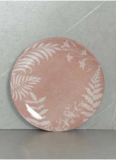 24 pieces Rounded Stoneware Dinnerware Set, Dishwasher &amp; Microwave Safe Durable Everyday Dining Set-Pink