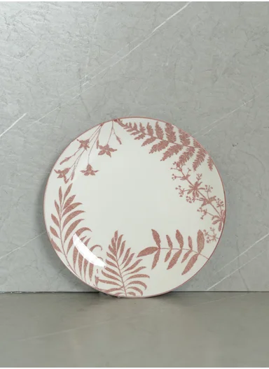 24 pieces Rounded Stoneware Dinnerware Set, Dishwasher &amp; Microwave Safe Durable Everyday Dining Set-Pink