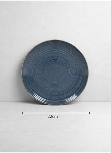 28 pieces Stoneware Dinnerware Set, Dishwasher &amp; Microwave Safe Durable Everyday Dining Set - Steel Blue