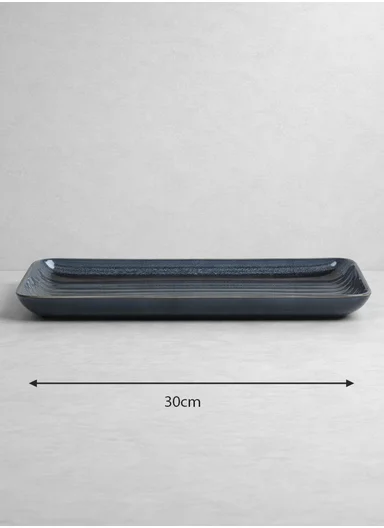 28 pieces Stoneware Dinnerware Set, Dishwasher &amp; Microwave Safe Durable Everyday Dining Set - Steel Blue