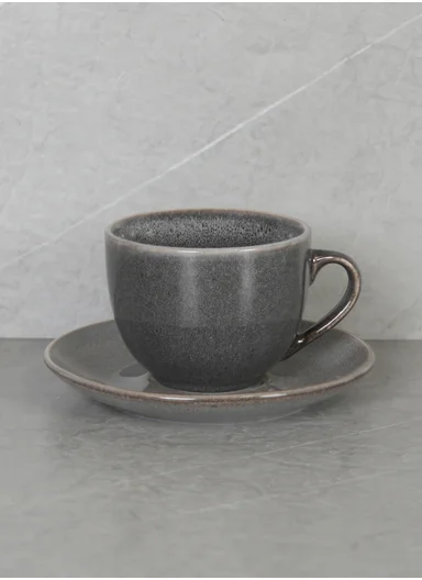 30 pieces Stoneware Dinnerware Set, Dishwasher &amp; Microwave Safe Durable Everyday Dining Set - Grey