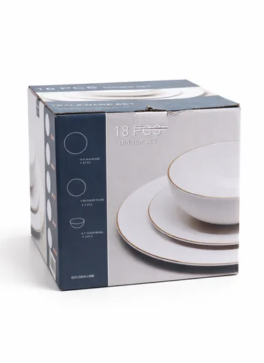 18 pieces Stoneware Dinnerware Set, Dishwasher &amp; Microwave Safe Durable Everyday Dining Set 