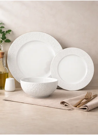 18 pieces Stoneware Dinnerware Set, Dishwasher &amp; Microwave Safe Durable Everyday Dining Set