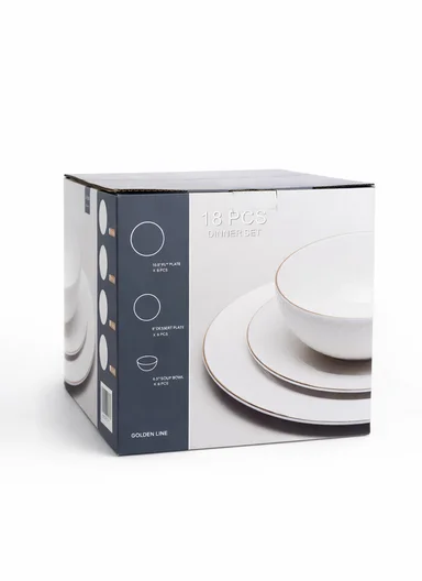 18 pieces Stoneware Dinnerware Set, Dishwasher &amp; Microwave Safe Durable Everyday Dining Set