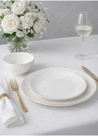 18 pieces Rounded Stoneware Dinnerware Set, Dishwasher &amp; Microwave Safe Durable Everyday Dining Set