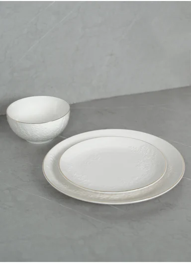 18 pieces Rounded Stoneware Dinnerware Set, Dishwasher &amp; Microwave Safe Durable Everyday Dining Set