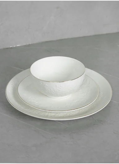 18 pieces Rounded Stoneware Dinnerware Set, Dishwasher &amp; Microwave Safe Durable Everyday Dining Set