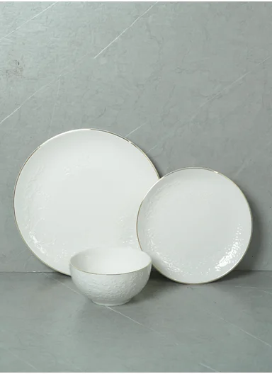 18 pieces Rounded Stoneware Dinnerware Set, Dishwasher &amp; Microwave Safe Durable Everyday Dining Set