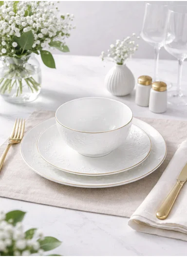 18 pieces Rounded Stoneware Dinnerware Set, Dishwasher &amp; Microwave Safe Durable Everyday Dining Set