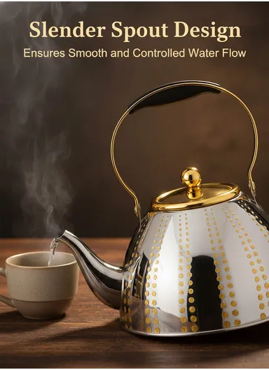 2.0L Stainless Steel Tea Kettle With Heat-Resistant Handle &amp; Removable Filter HR7134-3
