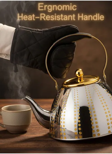 2.0L Stainless Steel Tea Kettle With Heat-Resistant Handle &amp; Removable Filter HR7134-3