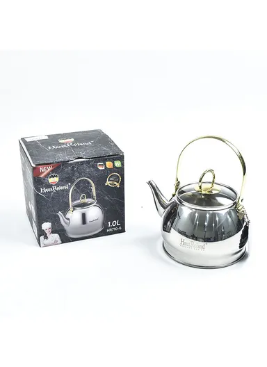 1.0L Stainless Steel Kettle with Golden Handle HR710-6
