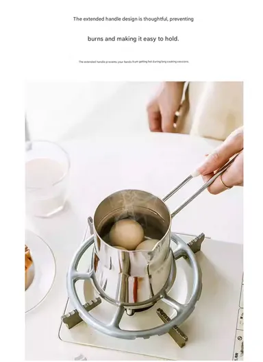 4-Piece Stainless Steel Turkish Coffee Warmer Pot Set With Stand (D14 x H28)cm