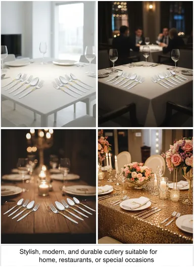 24-Pieces 18/10 Stainless Steel Cutlery Set with Gold-Accent Handles 