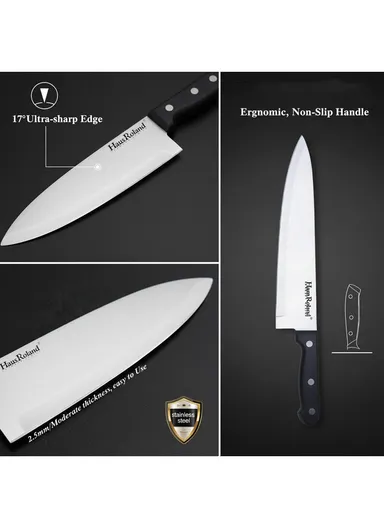 7-Piece Stainless Steel Knife Set With Wooden Block &amp; Kitchen Scissor HR609-1