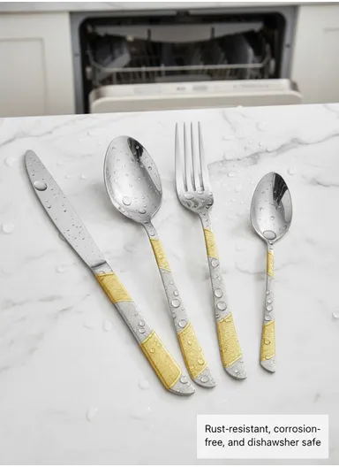 86-Piece 18/10 Stainless Steel Cutlery Set With 2-Layer Luxury Storage Drawer – HR036-8