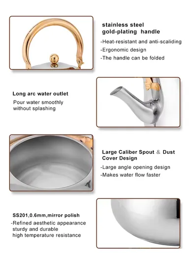 3.0 Liter Stainless Steel Kettle with Wooden Handle HR7114-2