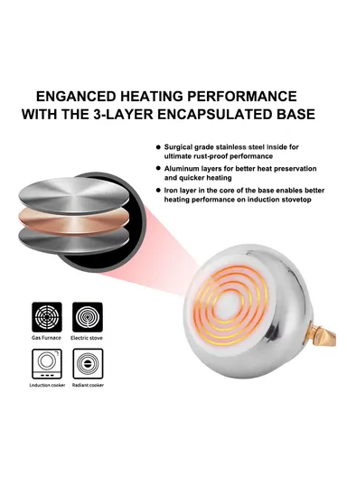 3.0 Liter Stainless Steel Kettle with Wooden Handle HR7114-2