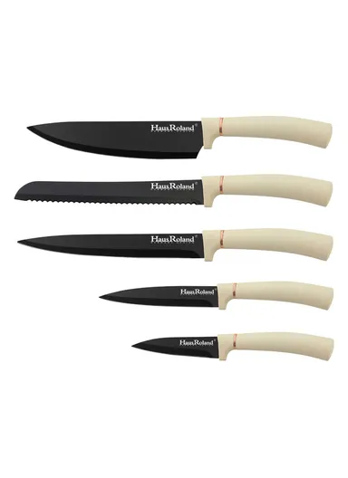 12-Pieces Kitchen Utensil &amp; Knife Set with Multi-Section Holder (W23 × D12 × H22)cm - Black