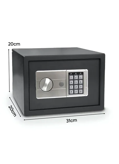 6Kg (W31 x D20 x H20)cm Solid Steel Electronic Digital Security Safe Box for Home &amp; Business With 2 Locks T-20ED - Grey