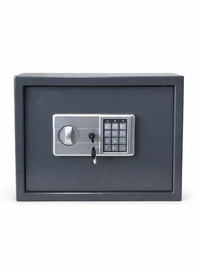 12Kg (W38 x D30 x H30)cm Solid Steel Electronic Digital Security Safe Box for Home &amp; Business With 2 Locks T-30ED - Grey