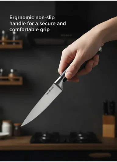 3.5" Stainless Steel Paring Knife with Ergonomic Handle HR639-3