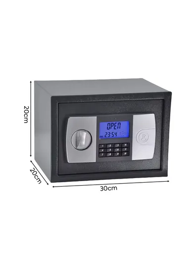 7Kg Double Locking Steel Bolts Electronic Digital Safe Box With Override Key (W30 x D20 x H20)cm T-20 - Grey