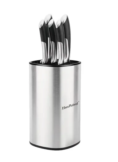 6-Pieces Stainless Steel Knife Set with Brushed Holder (W12 × H21)cm