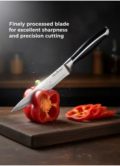 5" Stainless Steel Utility Knife with Ergonomic Handle HR639-2