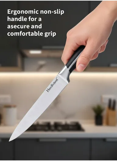 5" Stainless Steel Utility Knife with Ergonomic Handle HR639-2