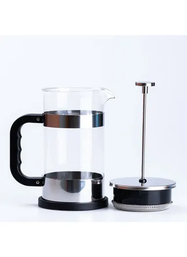 800ML Stainless Steel &amp; Glass Press Coffee Maker (D11 × H16)cm
