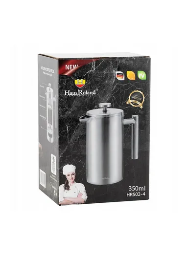 350ML Double-Wall Stainless Steel Press Coffee Maker (D9 × H17.5)cm