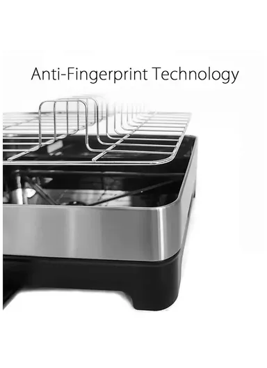 2-Tier Stainless Steel Kitchen Dish Rack With Draining Tray, Side Shelves &amp; Cutlery Box (L53 x W34.5 x H38.5 )cm