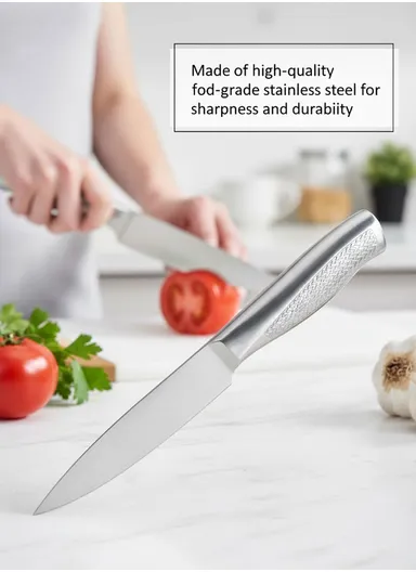 5" Stainless Steel Utility Knife with Ergonomic Handle HR641-2