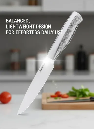 5" Stainless Steel Utility Knife with Ergonomic Handle HR641-2