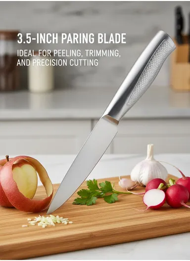 5" Stainless Steel Utility Knife with Ergonomic Handle HR641-2