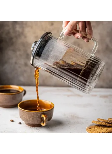 600ML Double-Wall Glass Press Coffee Maker (D9.5 x H17)cm