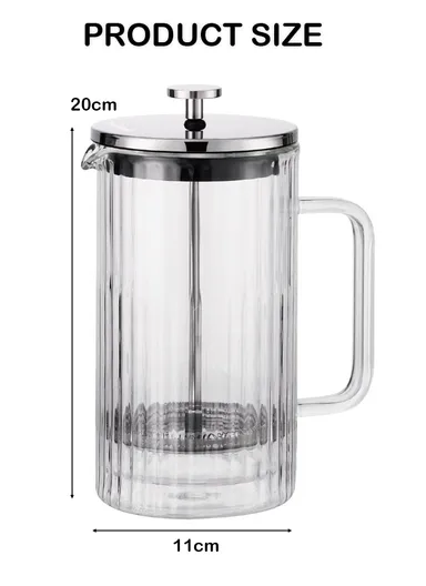 1000ML Double-Wall Glass French Press Coffee Maker (D11 x H20)cm