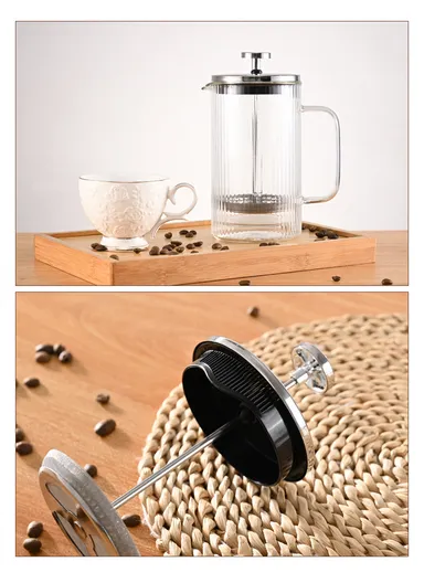 1000ML Double-Wall Glass French Press Coffee Maker (D11 x H20)cm