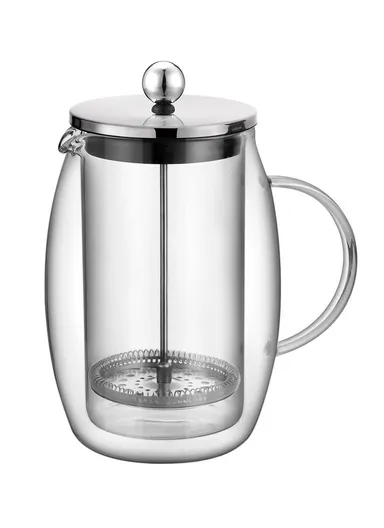 600ML Double-Wall Glass Press Coffee Maker (D12 x H18)cm