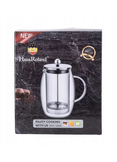 600ML Double-Wall Glass Press Coffee Maker (D12 x H18)cm