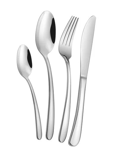 24-Pieces Stainless Steel Dining Cutlery Set With Knives, Forks, Spoons &amp; Teaspoons HR045-2