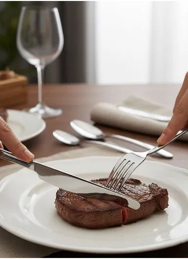 24-Pieces Stainless Steel Dining Cutlery Set With Knives, Forks, Spoons &amp; Teaspoons HR045-2