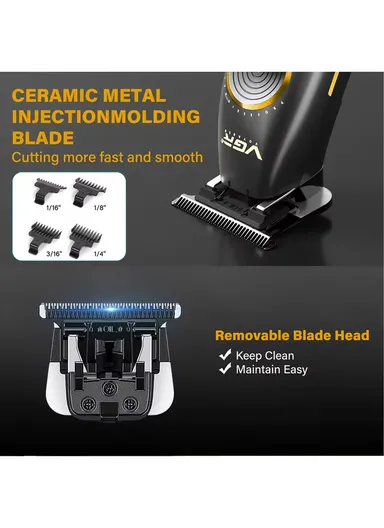 Men's Professional Hair Trimmer with Ceramic MIM Blades, 9000 RPM Motor &amp; 240 Min Cordless Runtime V-299