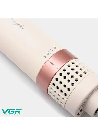 800W Professional 5-in-1 Hot Air Styler &amp; Hair Dryer Brush with 4 Heat Settings &amp; Automatic Curling V-487 - Off-White