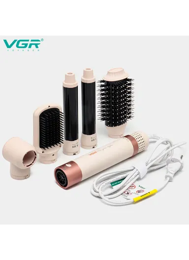 800W Professional 5-in-1 Hot Air Styler &amp; Hair Dryer Brush with 4 Heat Settings &amp; Automatic Curling V-487 - Purple